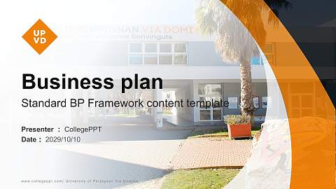 University of Perpignan Via Domitia Competition/Entrepreneurship Contest PPT Template