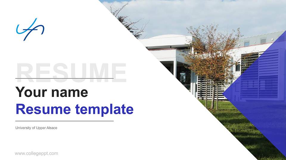 University of Upper Alsace Resume PPT Template16:9 ratio PPT effect preview image