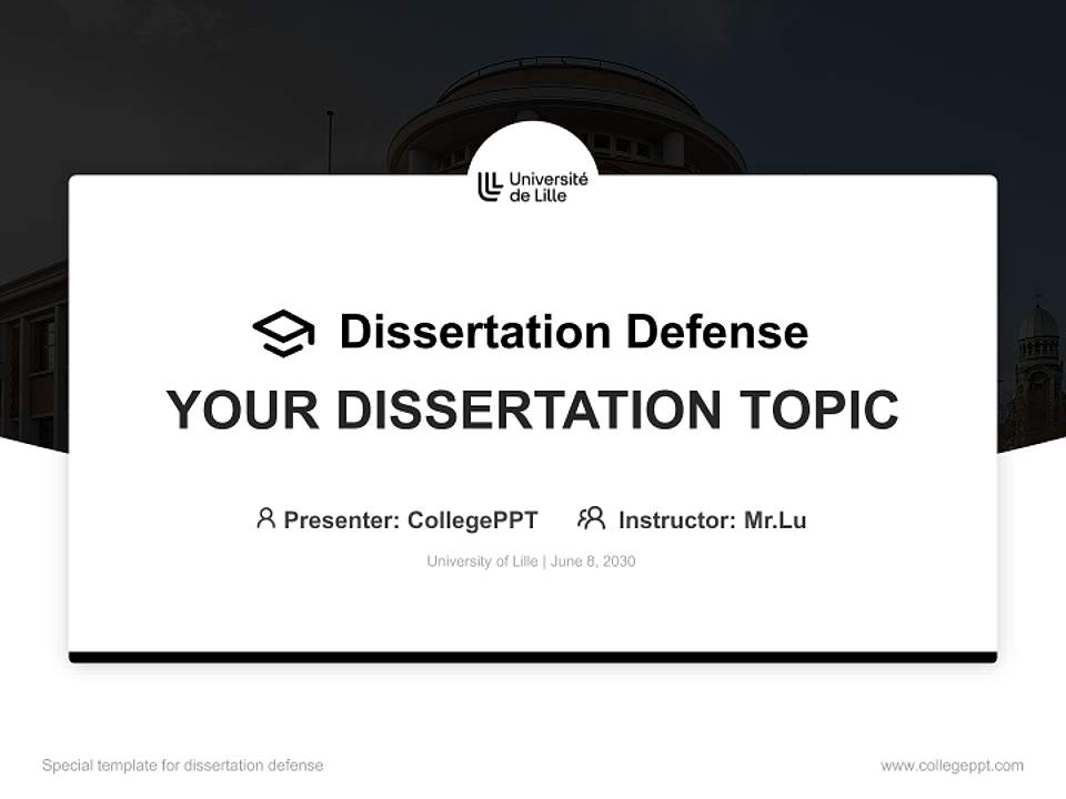 University of Lille Graduation Thesis Defense PPT Template4:3 ratio PPT effect preview image7