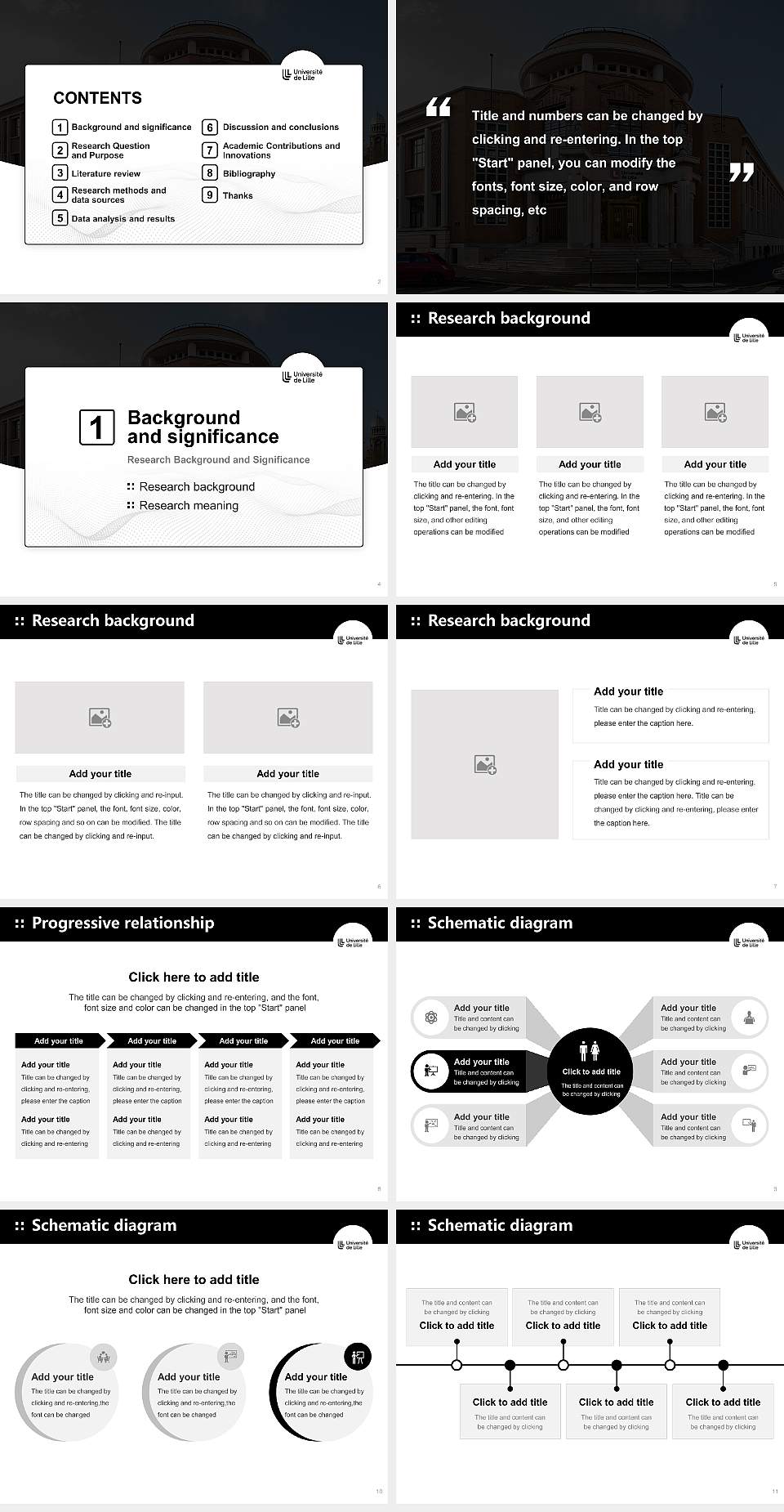 University of Lille Graduation Thesis Defense PPT Template4:3 ratio PPT effect preview image2