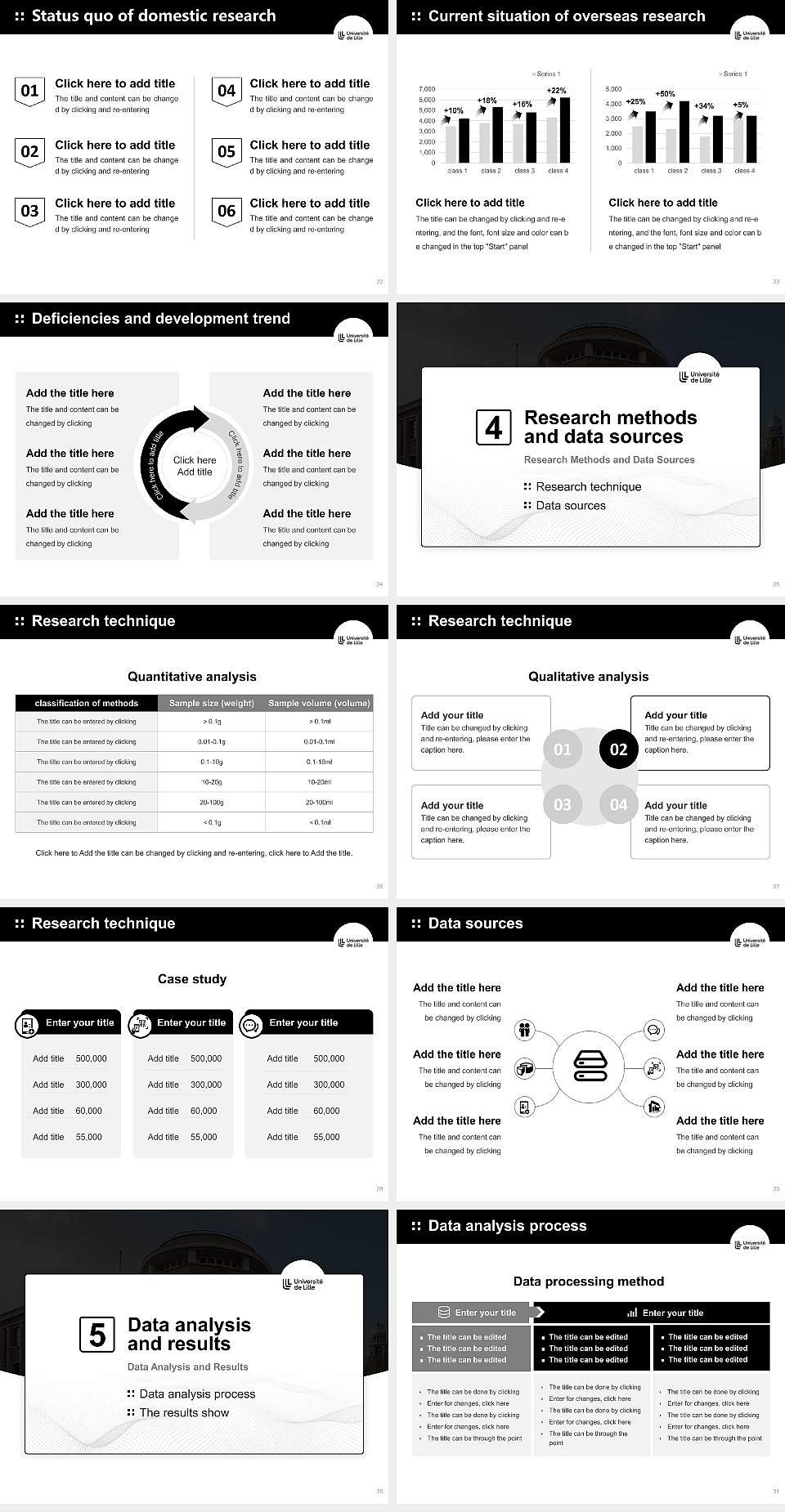 University of Lille Graduation Thesis Defense PPT Template4:3 ratio PPT effect preview image4