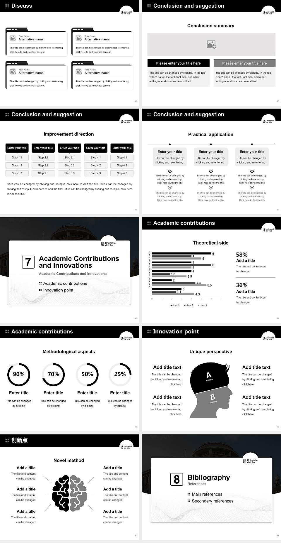 University of Lille Graduation Thesis Defense PPT Template4:3 ratio PPT effect preview image6