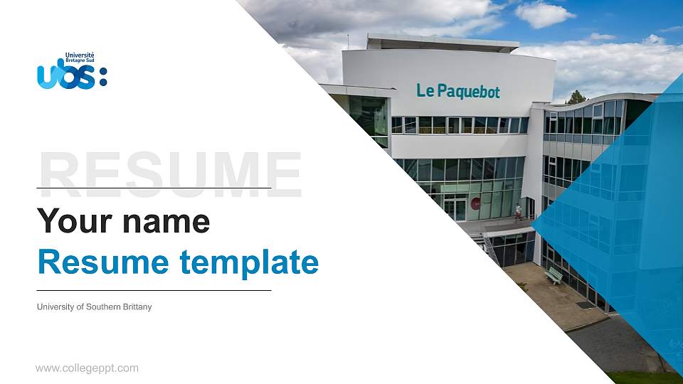 University of Southern Brittany Resume PPT Template16:9 ratio PPT effect preview image