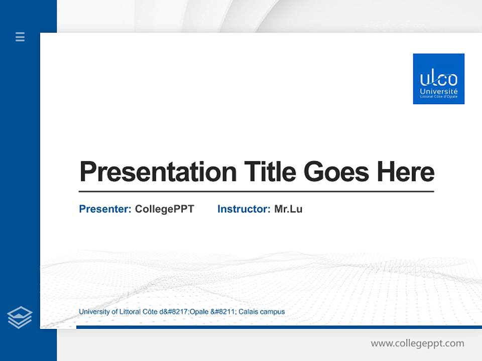 University of Littoral Côte d’Opale – Calais campus Thesis Proposal/Graduation Defense PPT Template4:3 ratio PPT effect preview image5