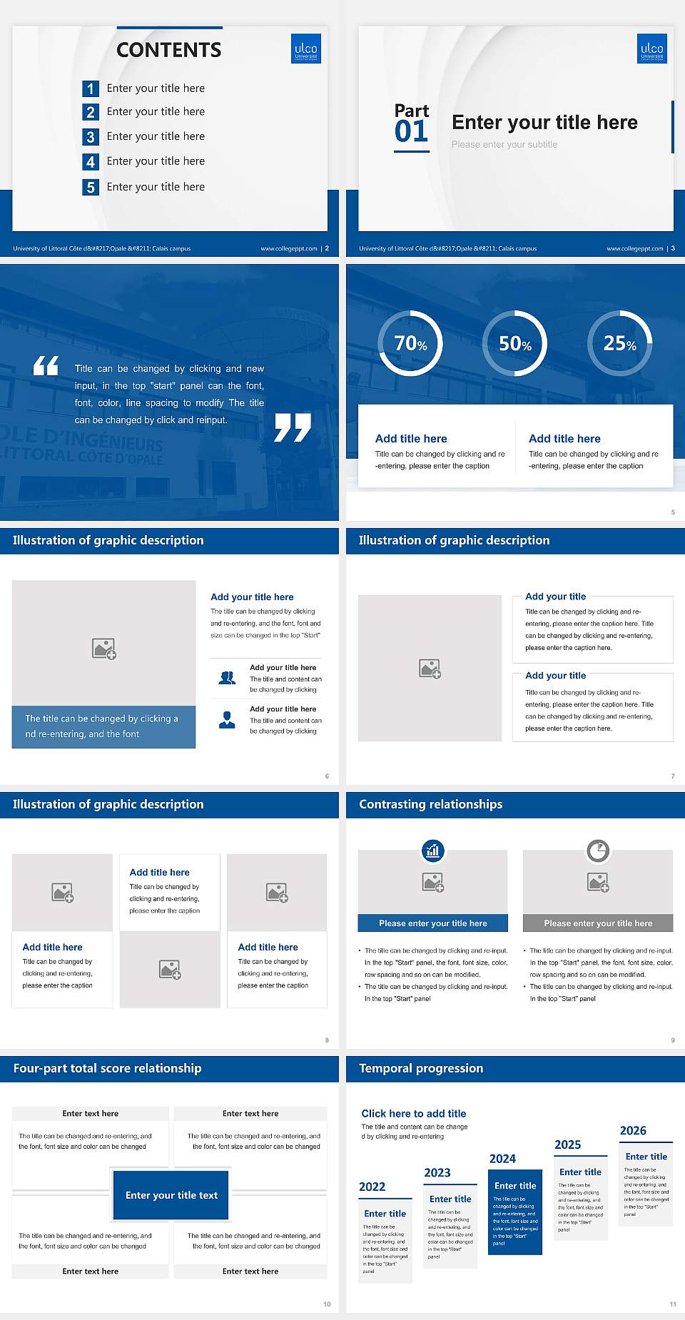 University of Littoral Côte d’Opale – Calais campus Thesis Proposal/Graduation Defense PPT Template4:3 ratio PPT effect preview image2