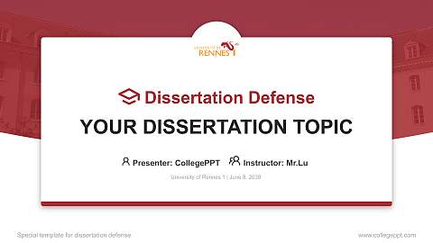 University of Rennes 1 Graduation Thesis Defense PPT Template