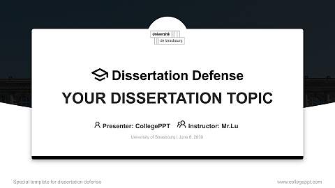 University of Strasbourg Graduation Thesis Defense PPT Template
