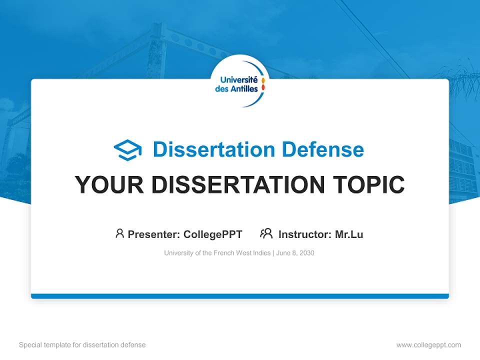 University of the French West Indies Graduation Thesis Defense PPT Template4:3 ratio PPT effect preview image7
