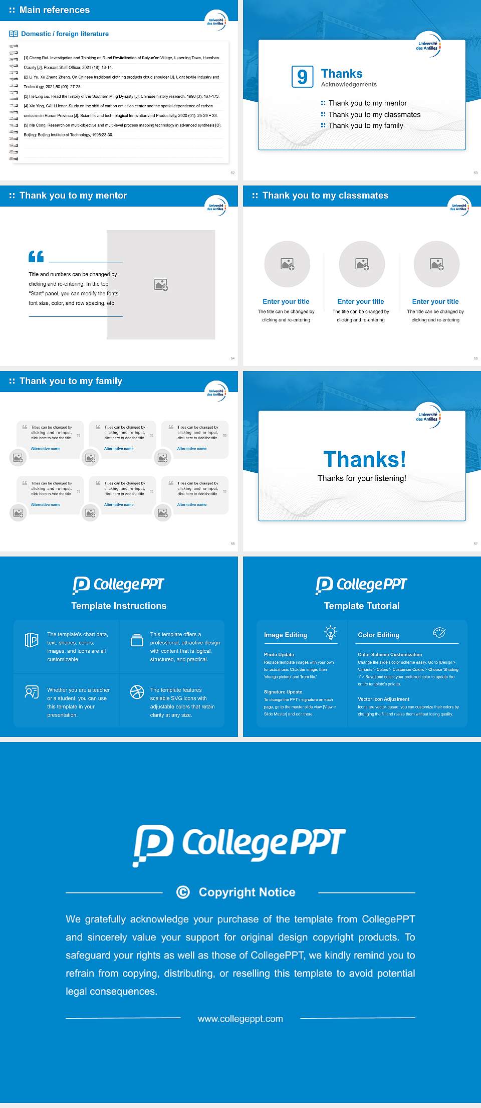 University of the French West Indies Graduation Thesis Defense PPT Template4:3 ratio PPT effect preview image7