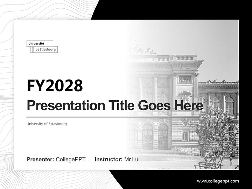 University of Strasbourg Academic Presentation/Research Findings Report PPT Template4:3 ratio PPT effect preview image5