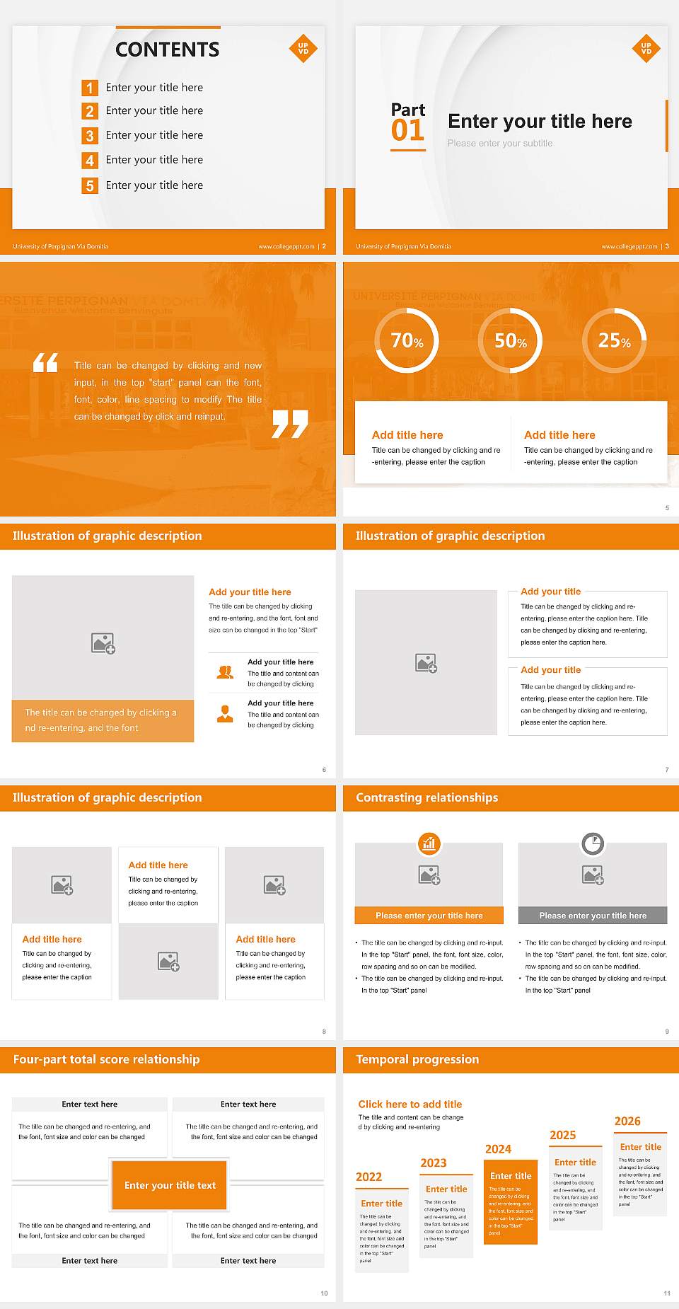 University of Perpignan Via Domitia Thesis Proposal/Graduation Defense PPT Template4:3 ratio PPT effect preview image2