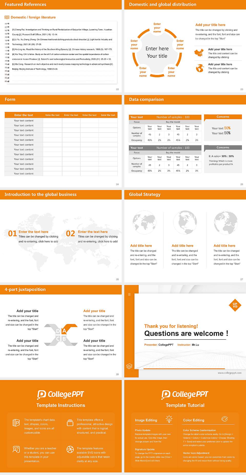 University of Perpignan Via Domitia Thesis Proposal/Graduation Defense PPT Template4:3 ratio PPT effect preview image4