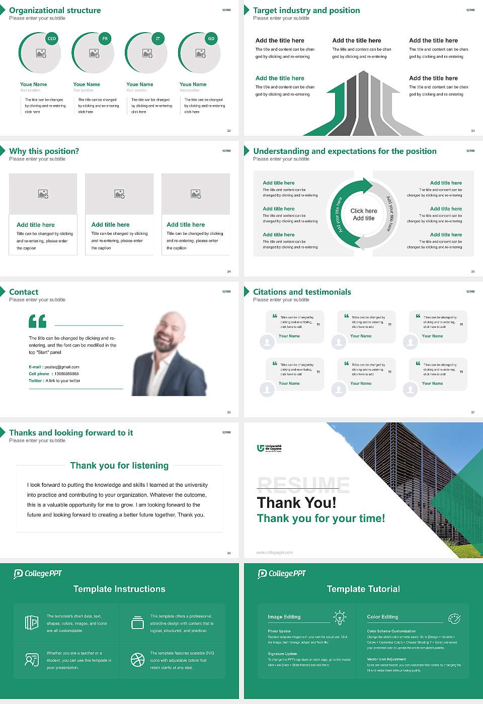University of French Guiana Resume PPT Template16:9 ratio PPT effect preview image4