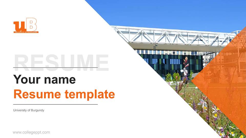 University of Burgundy Resume PPT Template16:9 ratio PPT effect preview image