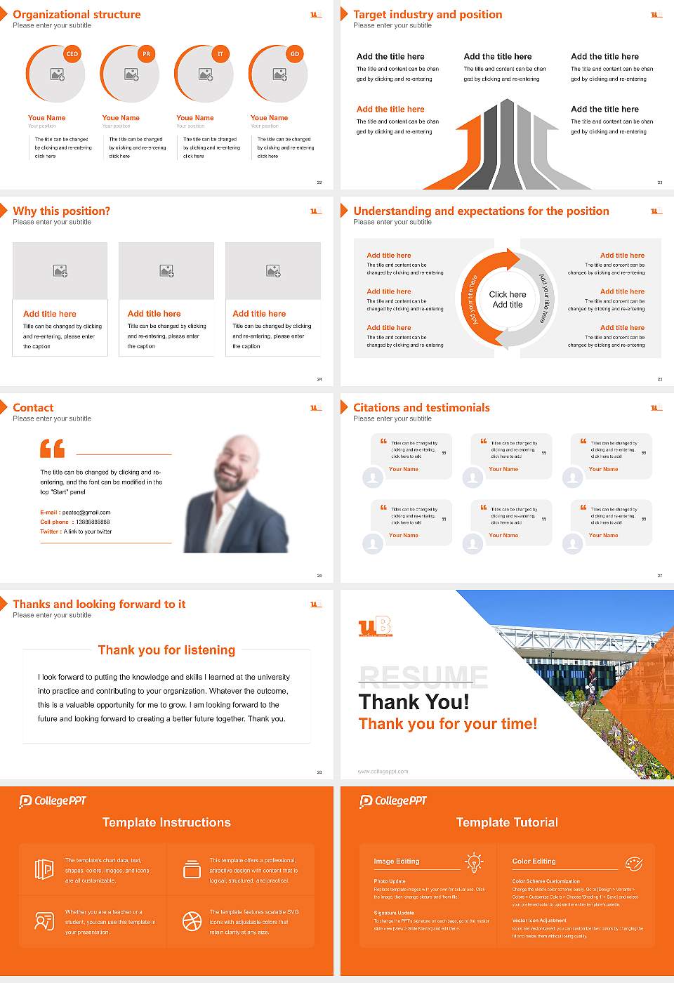 University of Burgundy Resume PPT Template16:9 ratio PPT effect preview image4