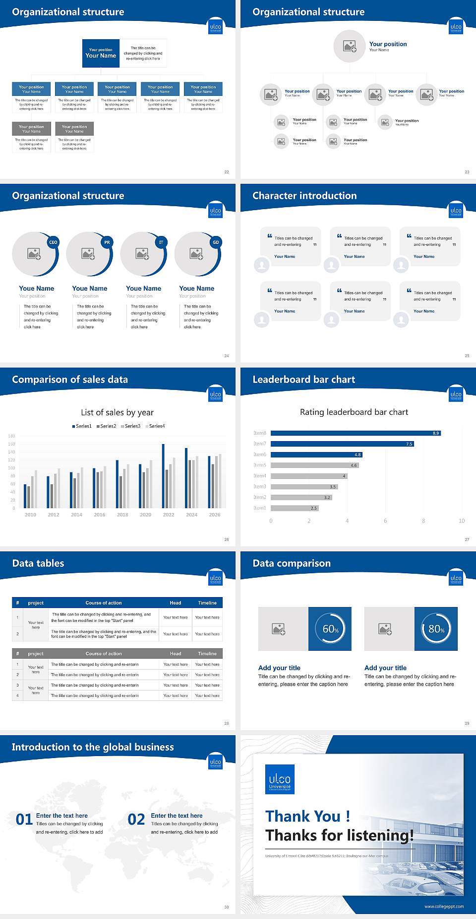 University of Littoral Côte d’Opale – Boulogne-sur-Mer campus Academic Presentation/Research Findings Report PPT Template4:3 ratio PPT effect preview image4