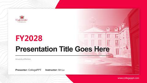 University of Poitiers Academic Presentation/Research Findings Report PPT Template