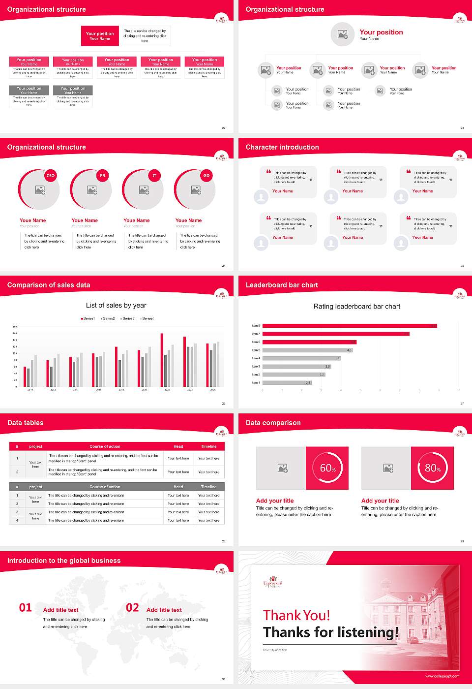 University of Poitiers Academic Presentation/Research Findings Report PPT Template16:9 ratio PPT effect preview image4