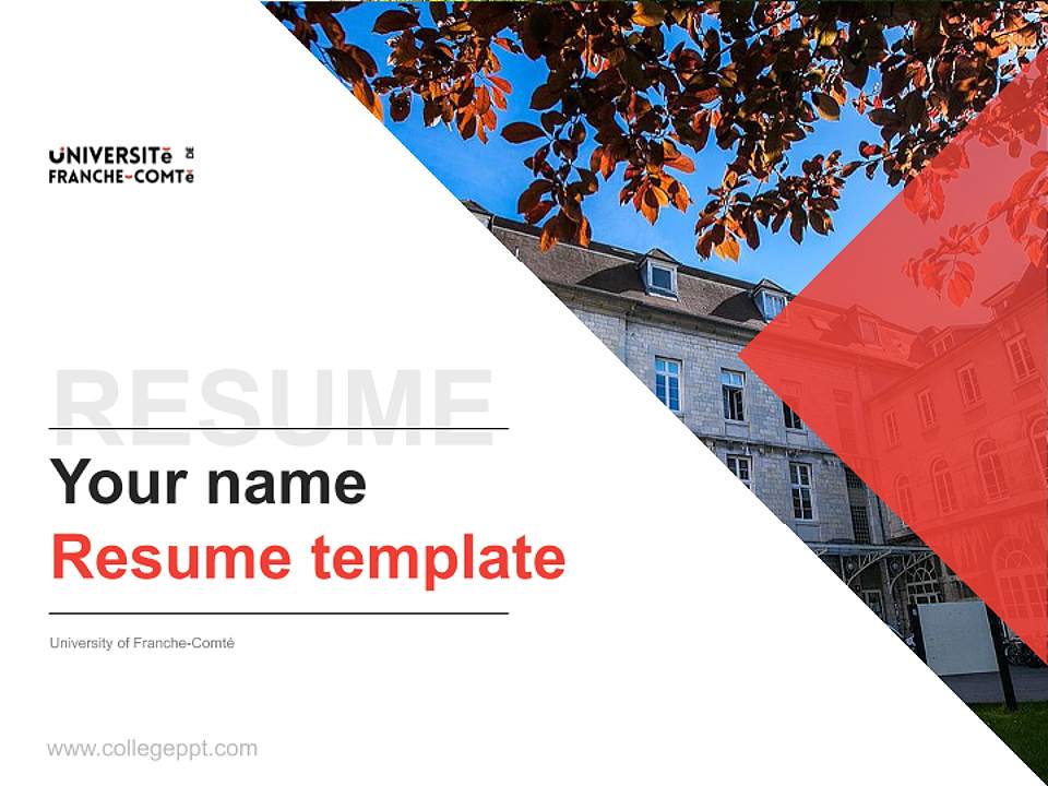 University of Franche-Comté Resume PPT Template4:3 ratio PPT effect preview image5