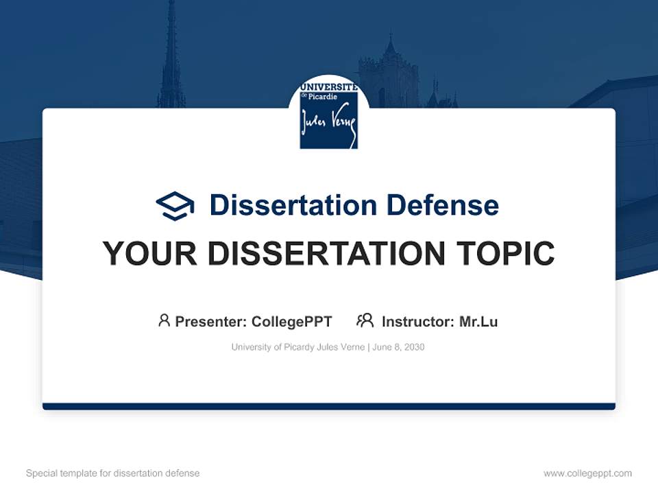 University of Picardy Jules Verne Graduation Thesis Defense PPT Template4:3 ratio PPT effect preview image7