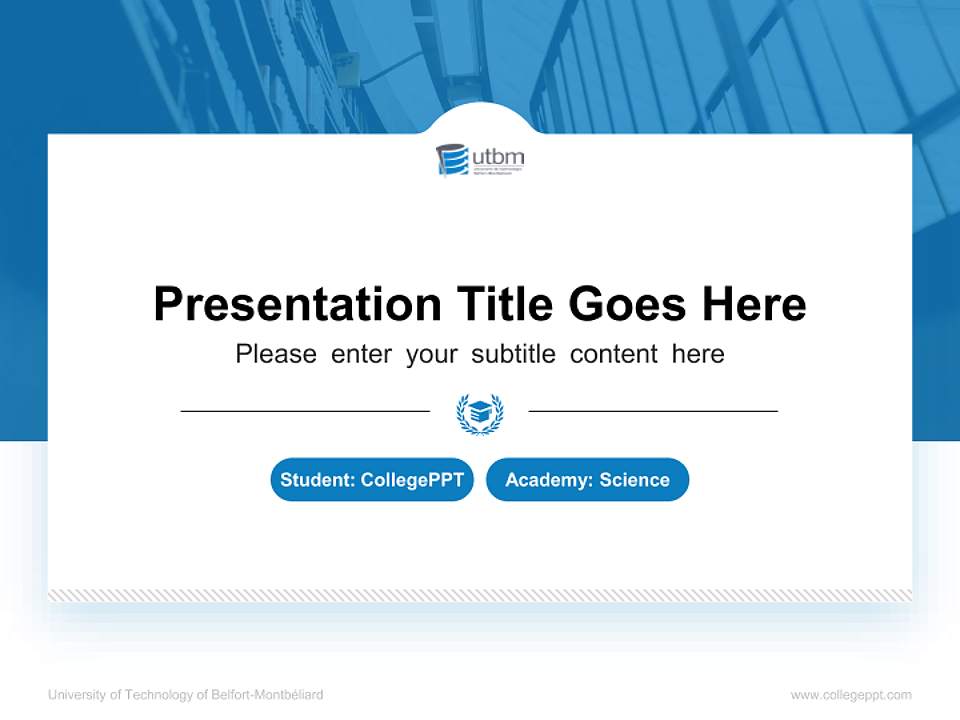 University of Technology of Belfort-Montbéliard National Scholarship Defense PPT Template4:3 ratio PPT effect preview image4