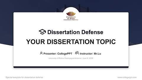 University of Reims Champagne-Ardenne Graduation Thesis Defense PPT Template