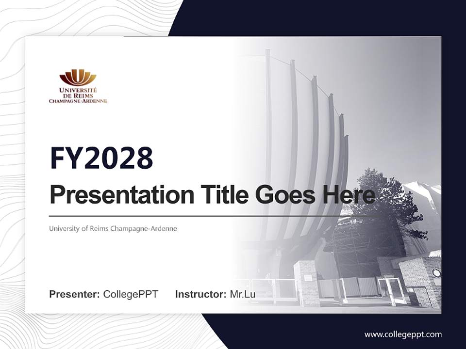 University of Reims Champagne-Ardenne Academic Presentation/Research Findings Report PPT Template4:3 ratio PPT effect preview image5