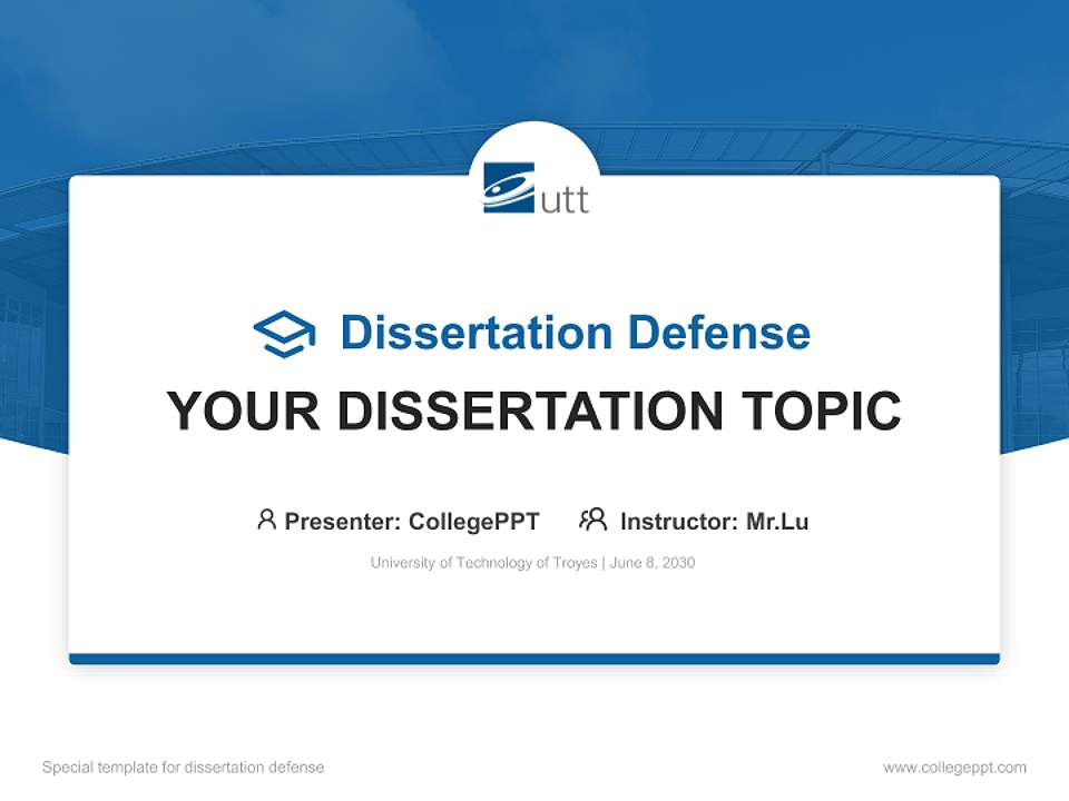 University of Technology of Troyes Graduation Thesis Defense PPT Template4:3 ratio PPT effect preview image7