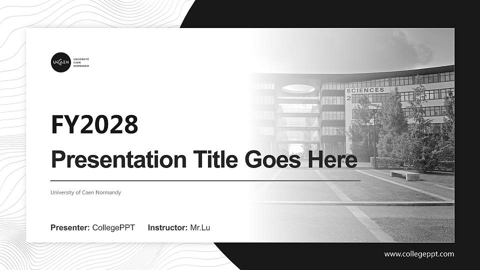 University of Caen Normandy Academic Presentation/Research Findings Report PPT Template16:9 ratio PPT effect preview image