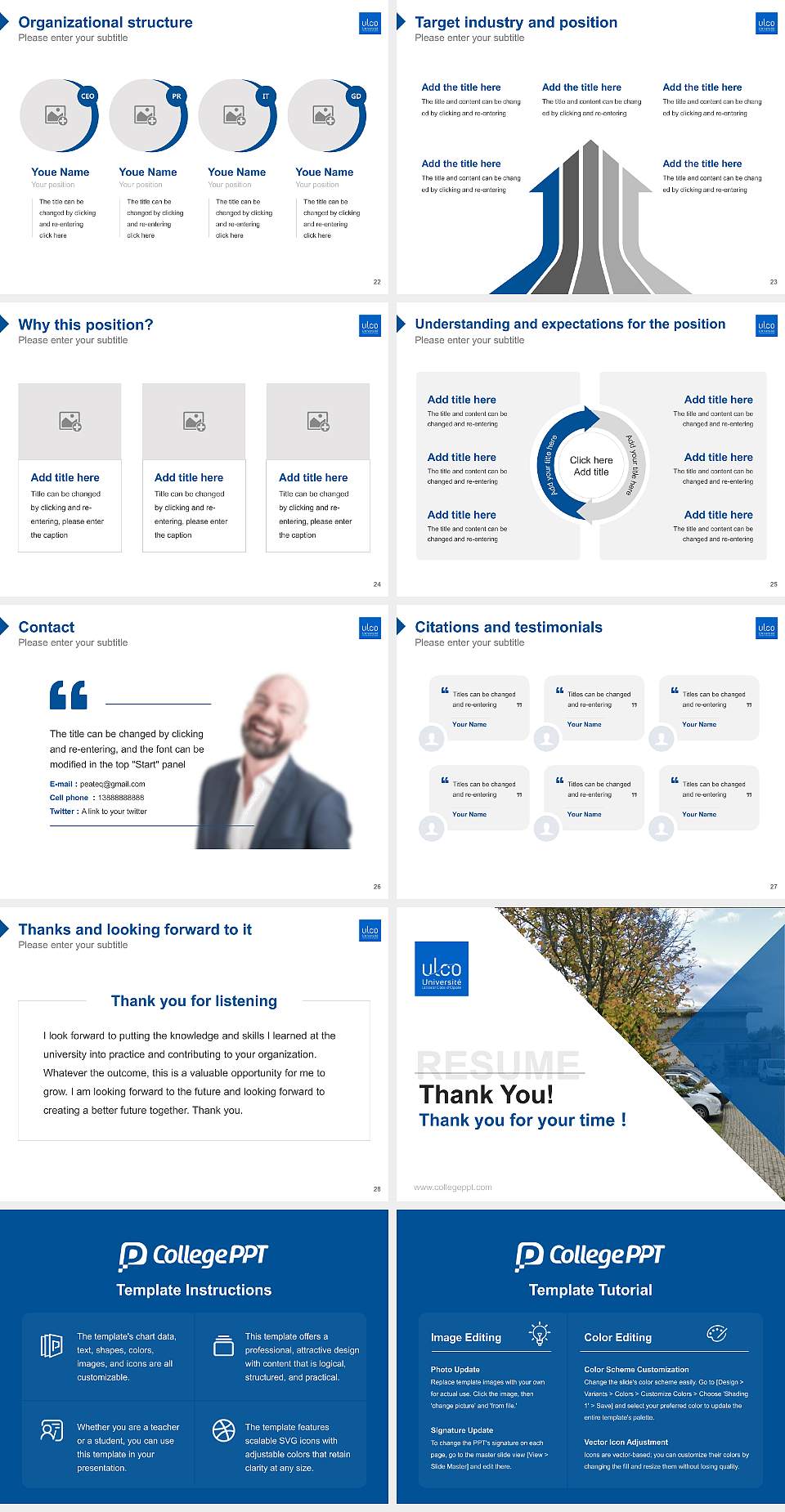 University of Littoral Côte d’Opale – Saint-Omer campus Resume PPT Template4:3 ratio PPT effect preview image4