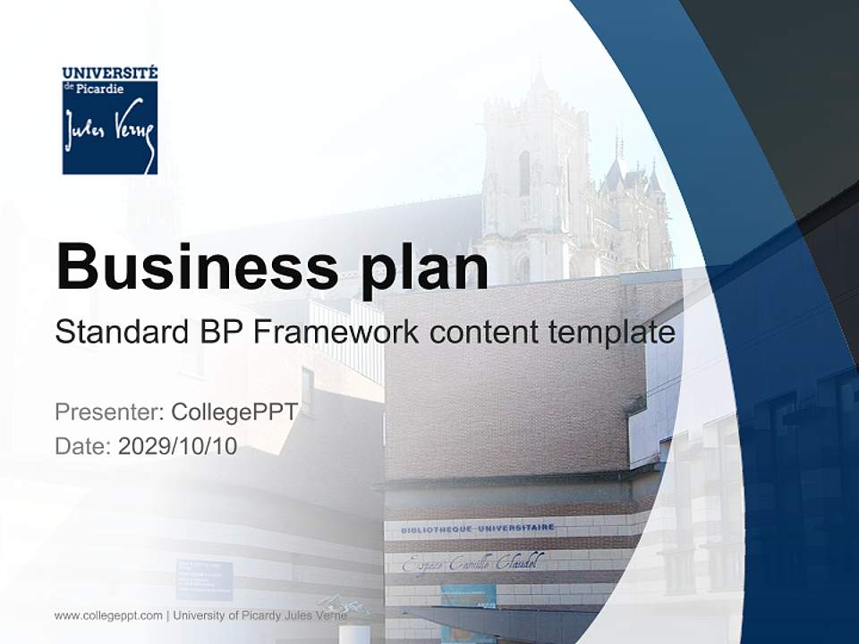 University of Picardy Jules Verne Competition/Entrepreneurship Contest PPT Template4:3 ratio PPT effect preview image9