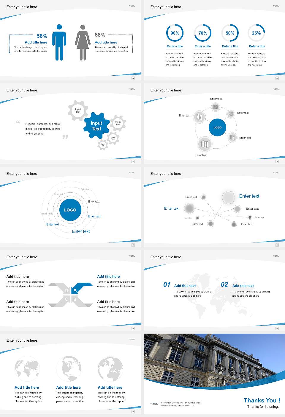 University of Bordeaux Course/Courseware Creation PPT Template16:9 ratio PPT effect preview image4