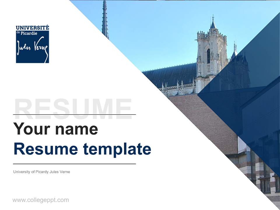 University of Picardy Jules Verne Resume PPT Template4:3 ratio PPT effect preview image5