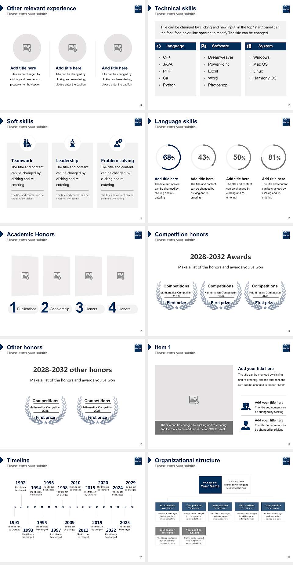 University of Picardy Jules Verne Resume PPT Template4:3 ratio PPT effect preview image3