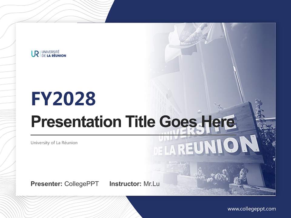 University of La Réunion Academic Presentation/Research Findings Report PPT Template4:3 ratio PPT effect preview image5