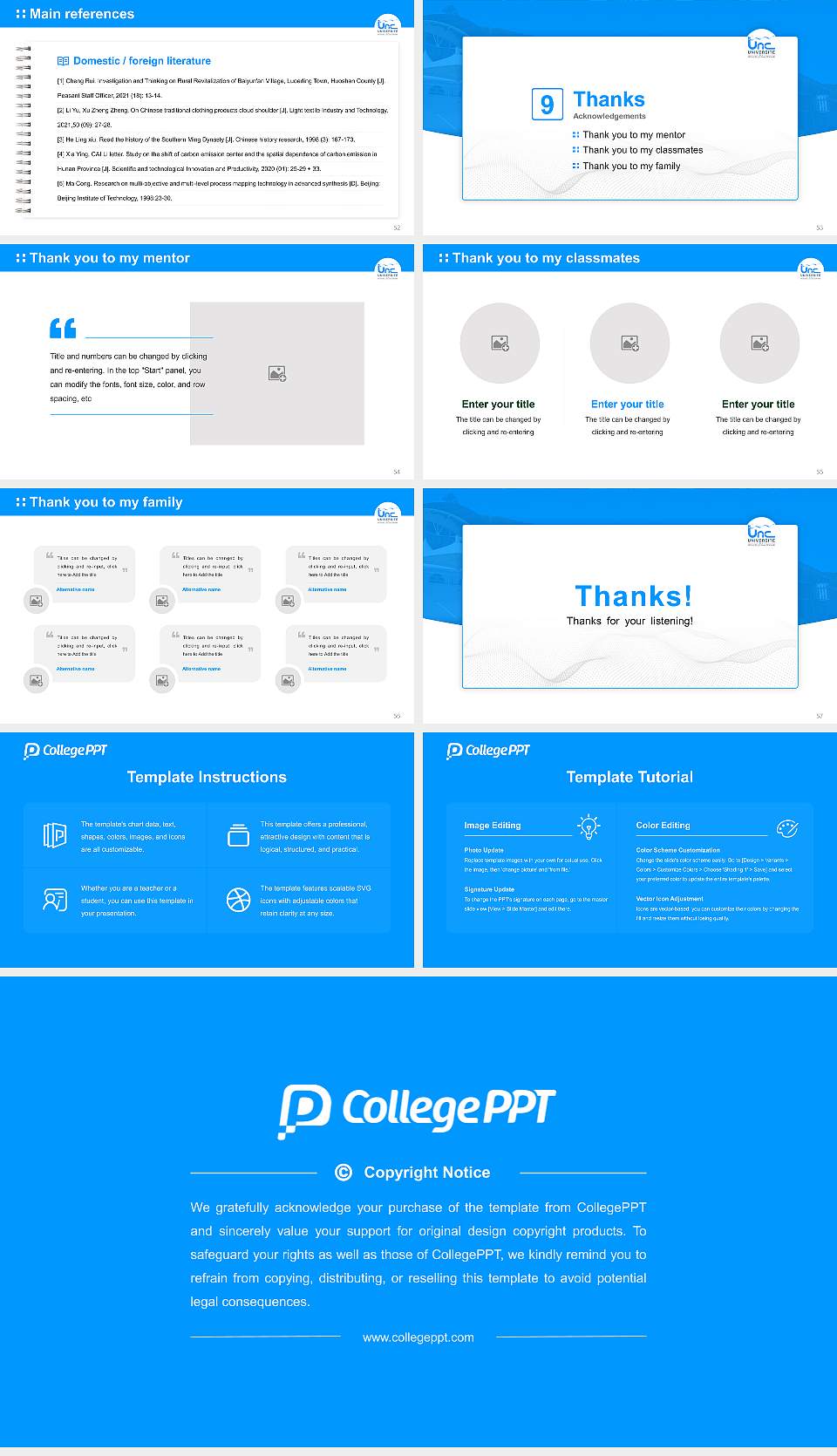 University of New Caledonia Graduation Thesis Defense PPT Template16:9 ratio PPT effect preview image7