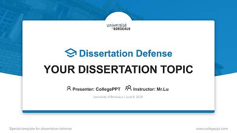 University of Bordeaux Graduation Thesis Defense PPT Template