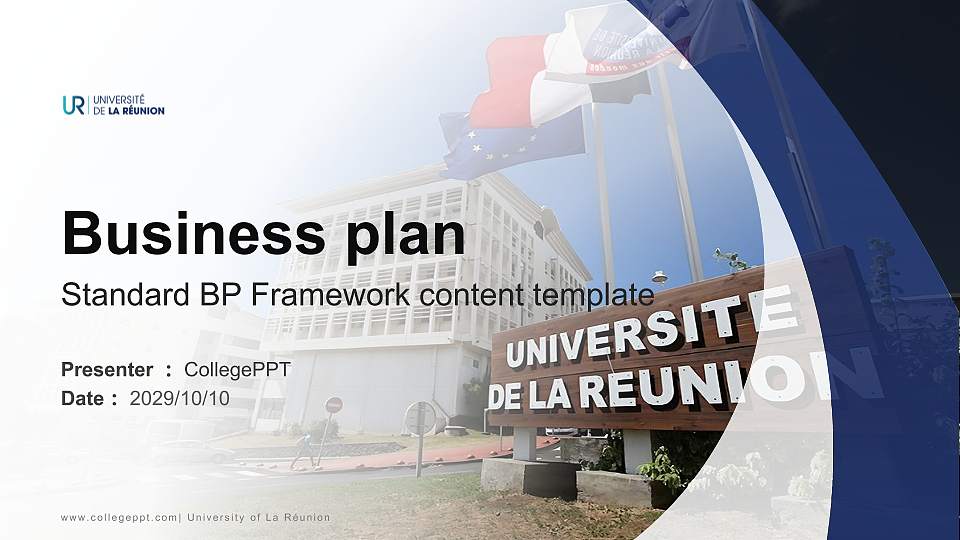 University of La Réunion Competition/Entrepreneurship Contest PPT Template16:9 ratio PPT effect preview image