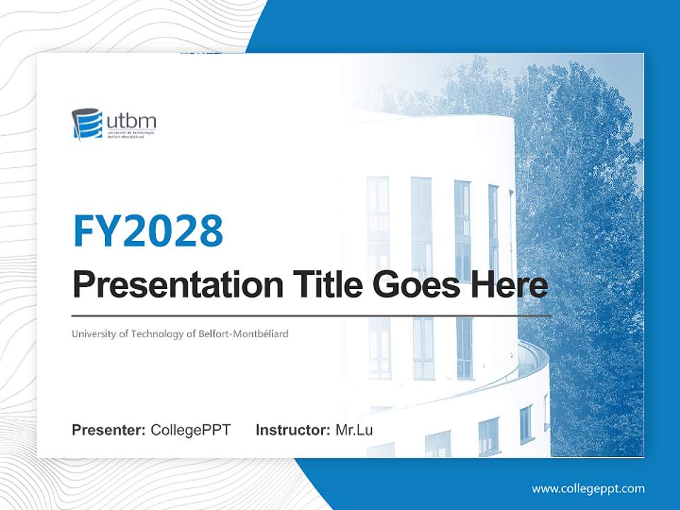 University of Technology of Belfort-Montbéliard Academic Presentation/Research Findings Report PPT Template4:3 ratio PPT effect preview image5