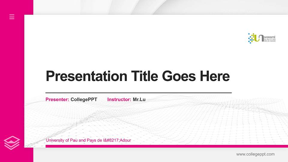 University of Pau and Pays de l’Adour Thesis Proposal/Graduation Defense PPT Template16:9 ratio PPT effect preview image