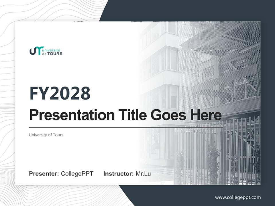 University of Tours Academic Presentation/Research Findings Report PPT Template4:3 ratio PPT effect preview image5