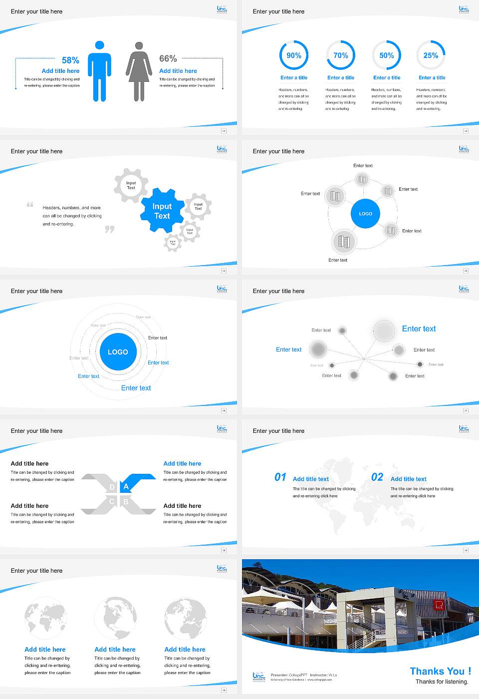 University of New Caledonia Course/Courseware Creation PPT Template16:9 ratio PPT effect preview image4
