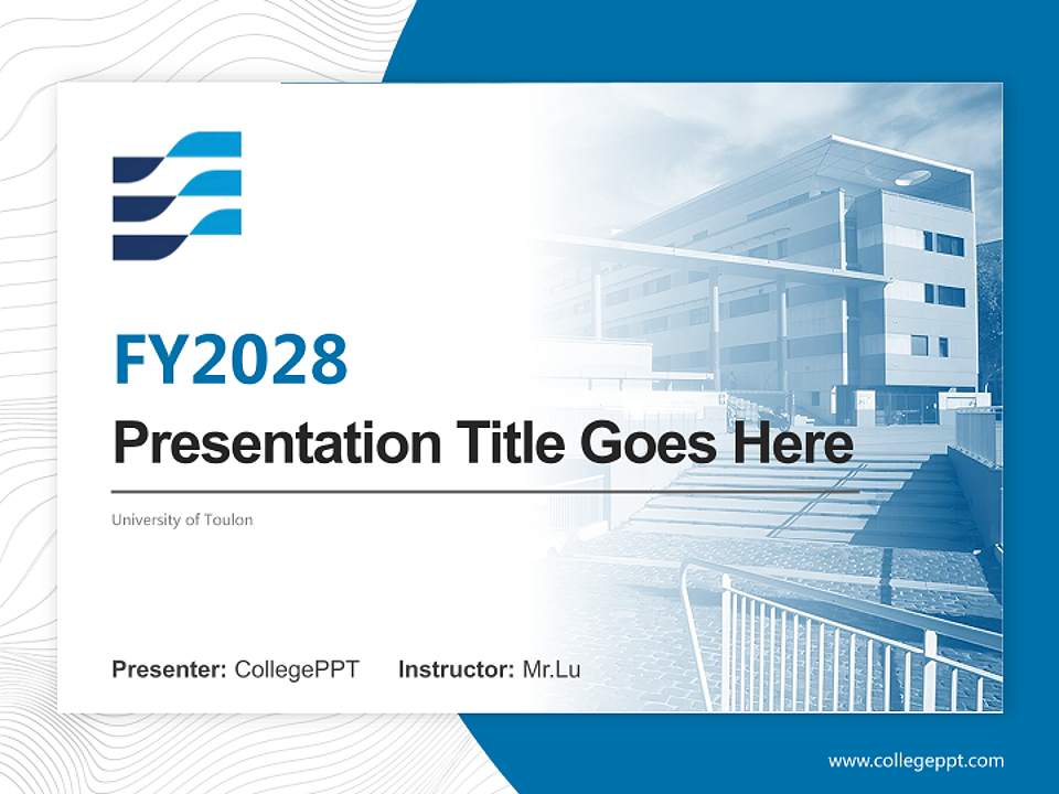 University of Toulon Academic Presentation/Research Findings Report PPT Template4:3 ratio PPT effect preview image5