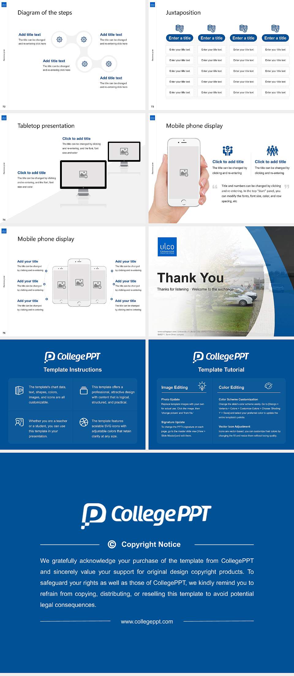University of Littoral Côte d’Opale – Saint-Omer campus Competition/Entrepreneurship Contest PPT Template4:3 ratio PPT effect preview image9