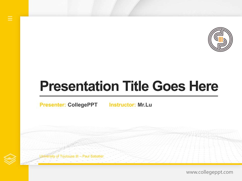 University of Toulouse III – Paul Sabatier Thesis Proposal/Graduation Defense PPT Template4:3 ratio PPT effect preview image5
