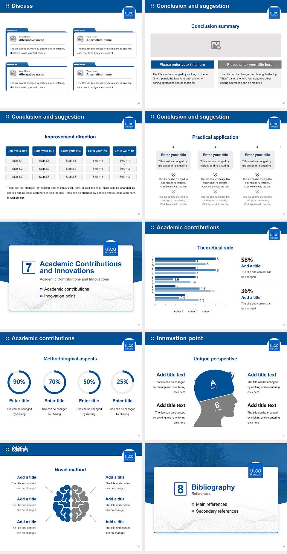 University of Littoral Côte d’Opale – Saint-Omer campus Graduation Thesis Defense PPT Template4:3 ratio PPT effect preview image6