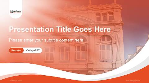 University of Nîmes Lecture Sharing and Networking Event PPT Template