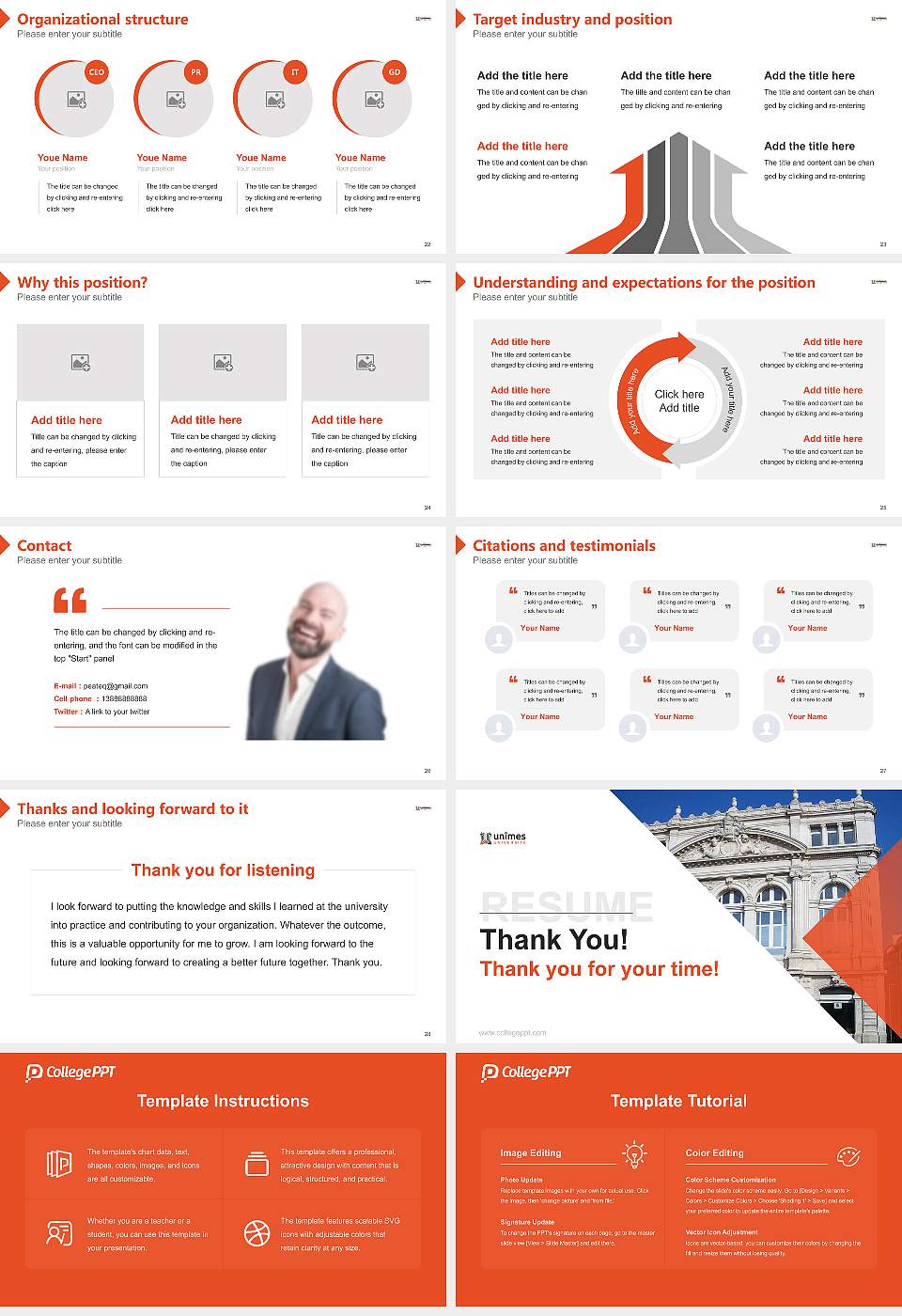 University of Nîmes Resume PPT Template16:9 ratio PPT effect preview image4