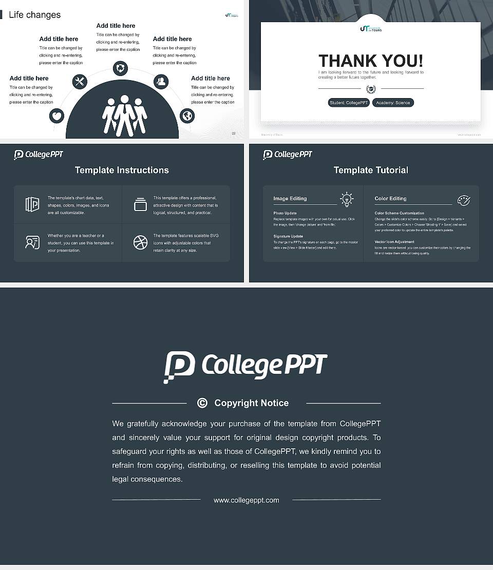 University of Tours National Scholarship Defense PPT Template16:9 ratio PPT effect preview image4