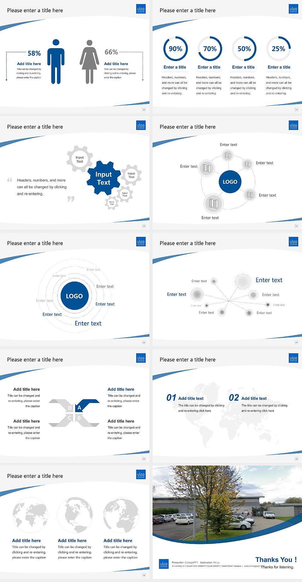 University of Littoral Côte d’Opale – Saint-Omer campus Course/Courseware Creation PPT Template4:3 ratio PPT effect preview image4